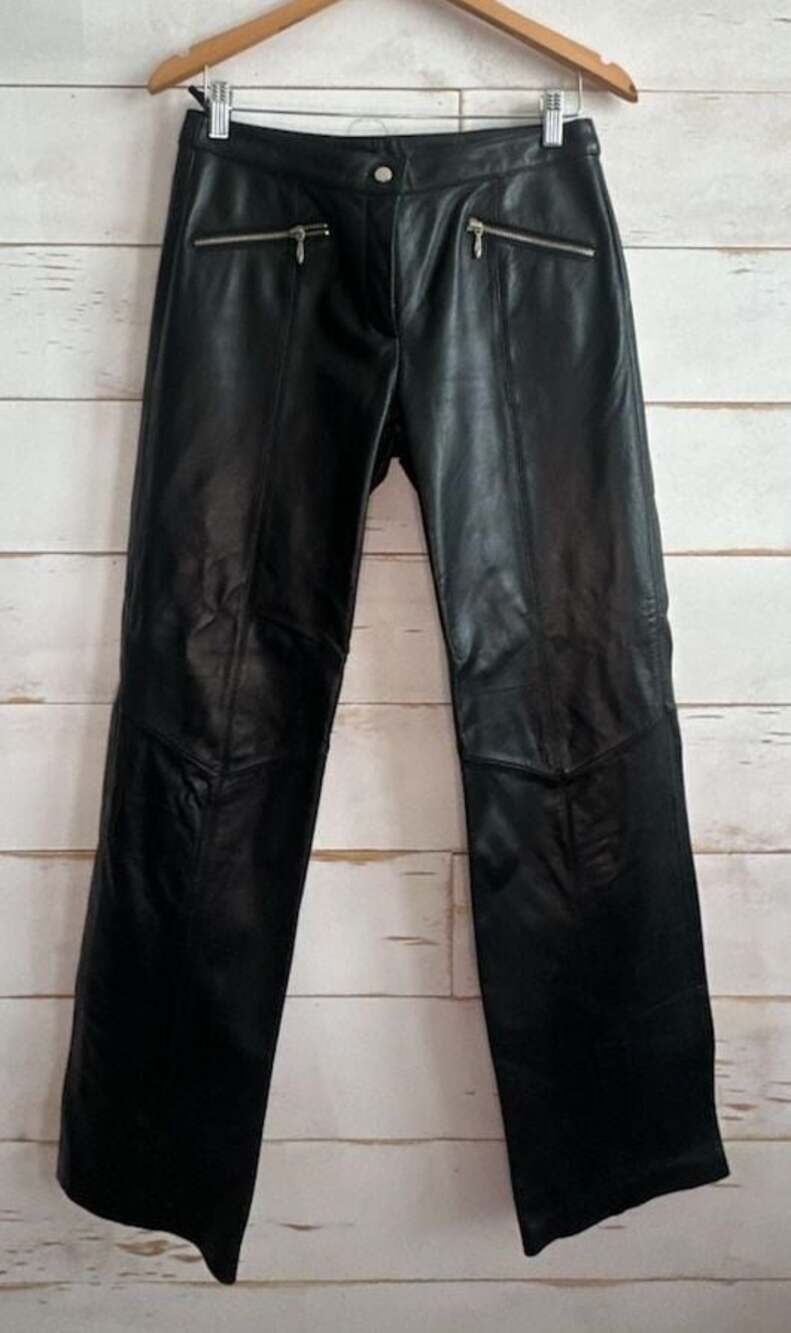 Wilsons Leather Maxima Black Genuine Leather Pants with Zipper Pockets Size 6